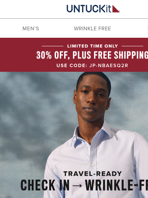 untuckit newsletter: The Check Shirt Every Traveler Needs Now 30% Off +...