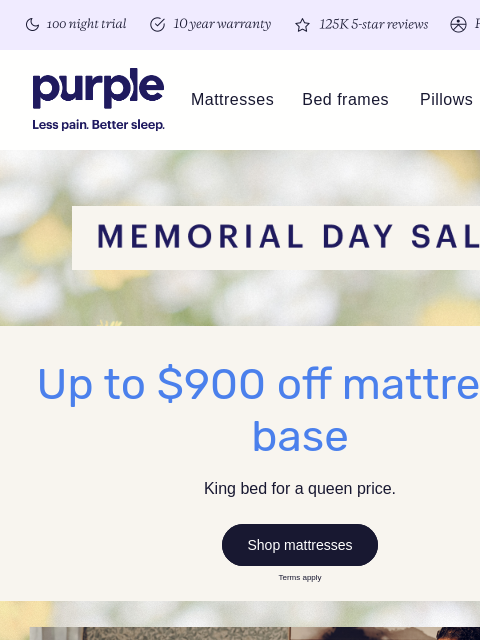 purple newsletter: “Best sleep I’ve had in years.”
