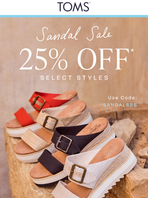 toms newsletter: 25% Off the Best Summer Sandal