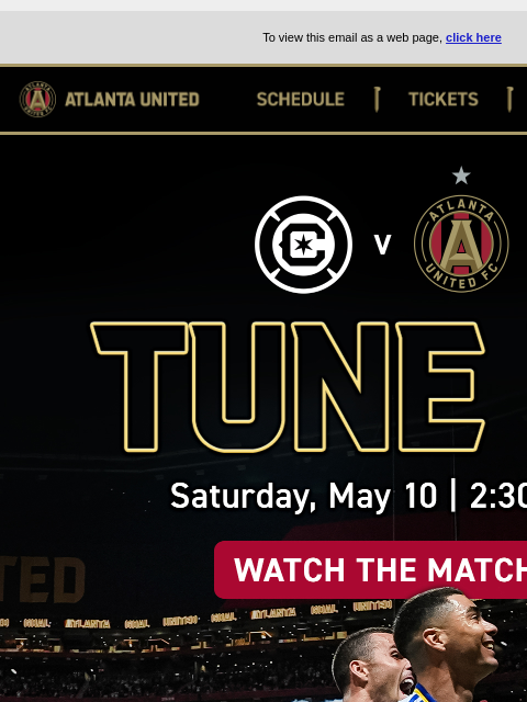 2:30PM Chicago vs Atlanta... ﻿͏ ﻿͏ ﻿͏ ﻿͏ ﻿͏ ﻿͏ ﻿͏ ﻿͏ ﻿͏ ﻿͏ ﻿͏ ﻿͏ ﻿͏ ﻿͏ ﻿͏ ﻿͏ ﻿͏ ﻿͏ ﻿͏ ﻿͏ ﻿͏ ﻿͏ To view this email as a web page, click here Atlanta United SCHEDULE Tickers Shop ATL UTD2 Tune-in Match