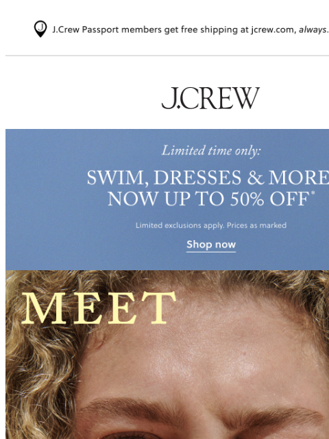 jcrew newsletter: MEET US ON VACATION