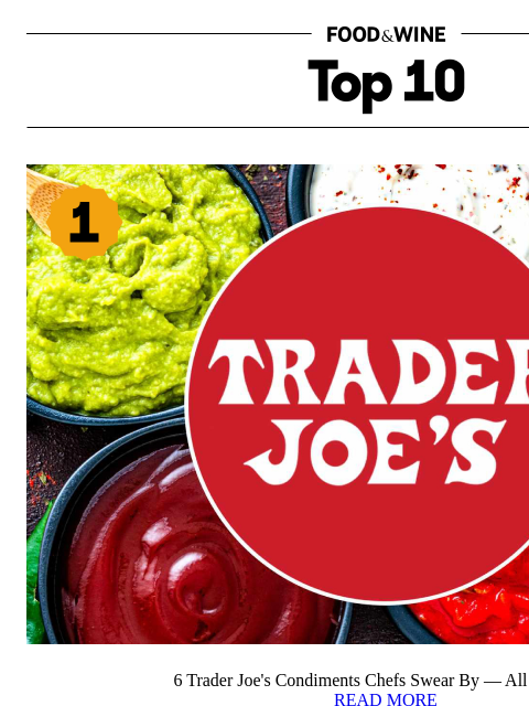 foodandwine newsletter: 6 Trader Joe's Condiments Chefs Swear By