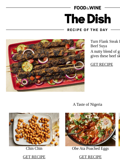 foodandwine newsletter: Beef Suya