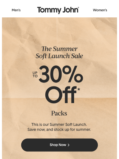 tommyjohn newsletter: PACKS SALE | Up To 30% Off