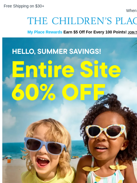 childrensplace newsletter: 📎Confirmed for you: 60% off ENTIRE SITE!