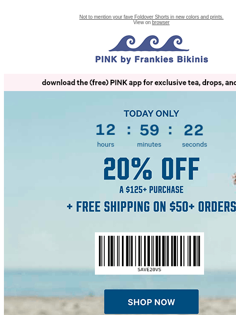 vspink newsletter: FYI: You Can Get 20% Off Today 👀
