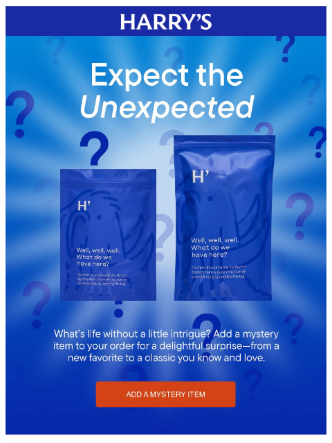 harrys newsletter: Start a new mystery with your next order
