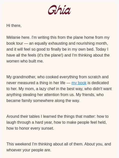 drinkghia newsletter: From My Family To Yours