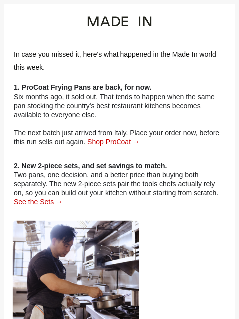 madeincookware newsletter: What you missed. What's coming.