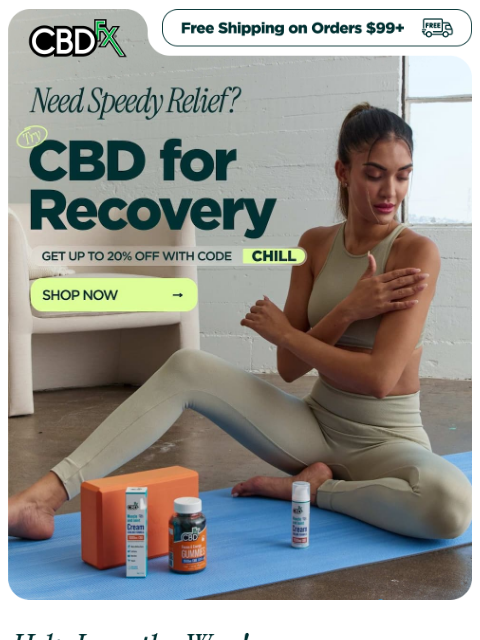 cbdfx newsletter: Try CBD for quicker recovery 💪