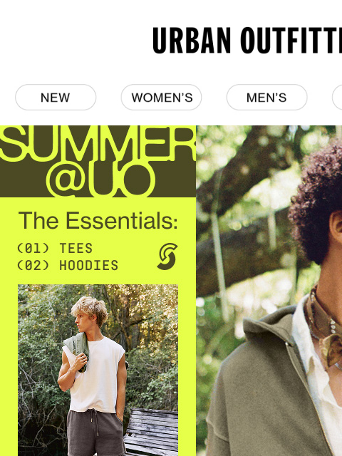 urbanoutfitters newsletter: New for the summer: Shorts, tees, tanks & more