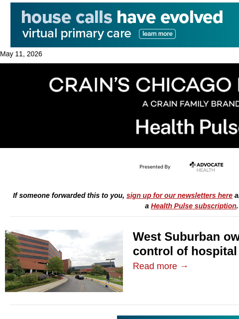 crainalerts newsletter: West Suburban owners in court
