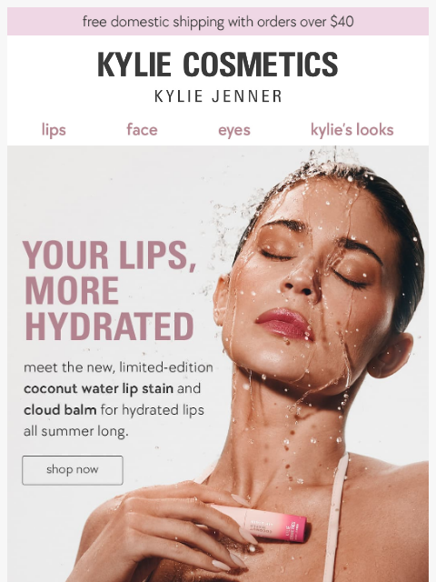 kyliecosmetics newsletter: NEW! lip stain + balm 🥥☁️