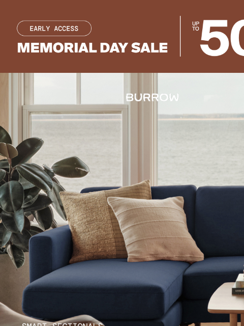burrow newsletter: Early access: up to 50% off sectionals