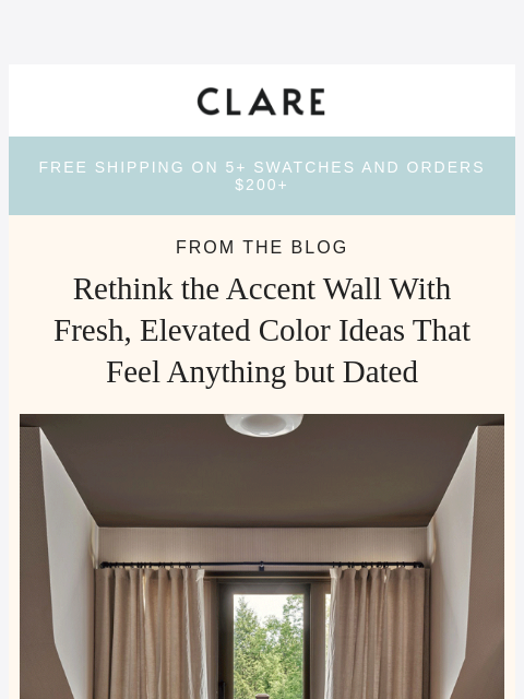 clare newsletter: Accent walls, but make it modern