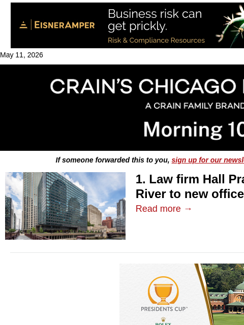 crainalerts newsletter: ​Law firm hops across the river