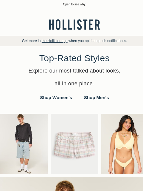 hollisterco newsletter: Top rated for a reason.