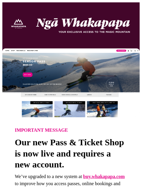 whakapapa newsletter: Our new booking system is live: Here’s what to do ...