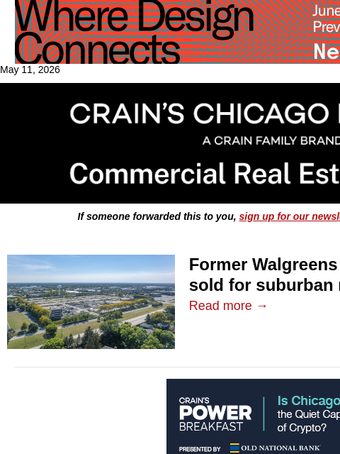 crainalerts newsletter: Former Walgreens office site in Deerfield sold