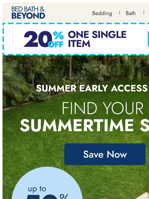 bedbathandbeyond newsletter: What’s your outdoor vibe? 🌴