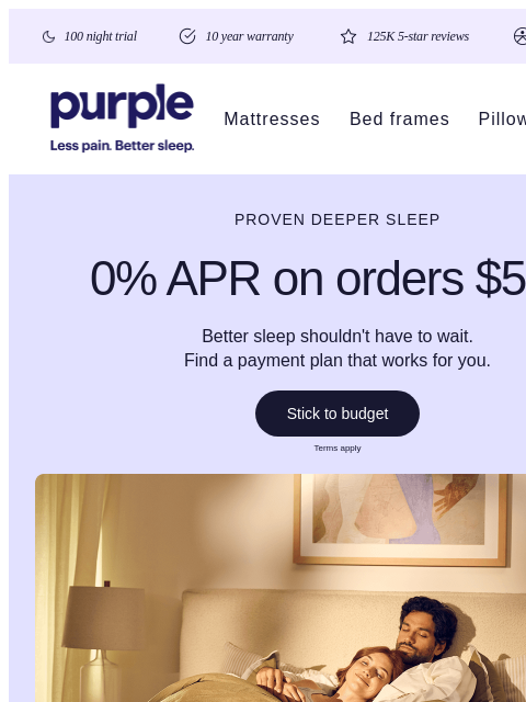 purple newsletter: Sleep better. Spend less. Period.