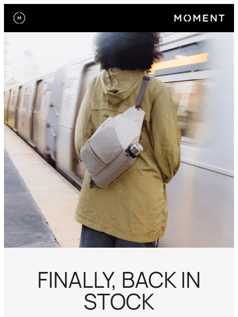 shopmoment newsletter: Back in Stock: Fast & Light Bags