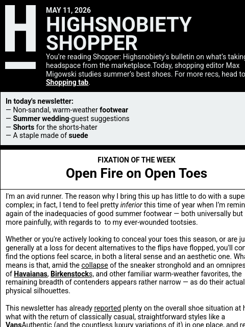 highsnobiety newsletter: The Shoe-zempic Effec