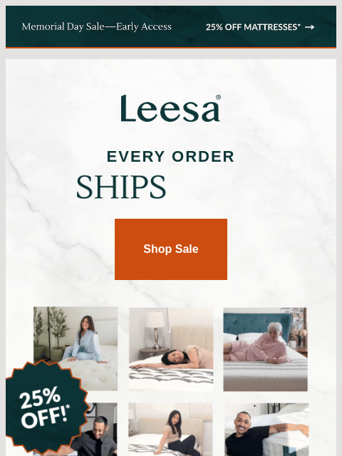 leesasleep newsletter: Every order ships free