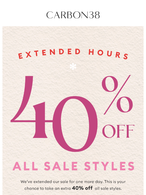 Enjoy an extra 40% off sale for one more day. Use Code: EXTRA40 ͏ ͏ ͏ ͏ ͏ ͏ ͏ ͏ ͏ ͏ ͏ ͏ ͏ ͏ ͏ ͏ ͏ ͏ ͏ ͏ ͏ ͏ ͏ ͏ ͏ ͏ ͏ ͏ ͏ ͏ ͏ ͏ ͏ ͏ ͏ ͏ ͏ ͏ ͏ ͏ ͏ ͏ ͏ ͏ ͏ ͏ ͏ ͏ ͏ ͏ ͏ ͏ ͏ ͏ ͏ ͏ ͏ ͏ ͏ ͏ ͏ ͏ ͏ ͏ ͏ ͏ ͏ ͏ ͏