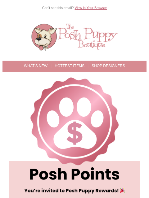 poshpuppyboutique newsletter: 🎁 Introducing Posh Points — Earn Rewards Just for...