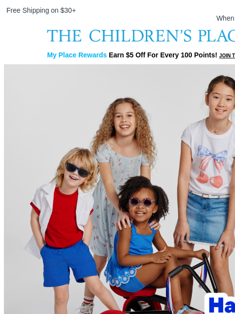 childrensplace newsletter: Red, White & Blue Looks Are In us