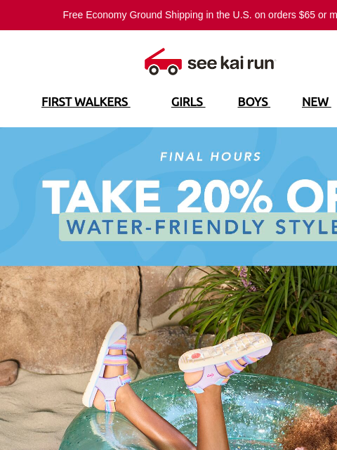seekairun newsletter: Last chance: 20% Off Water-Friendly Styles