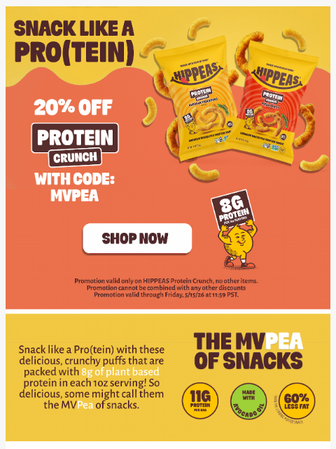 hippeas newsletter: Snack like a Pro(tein)