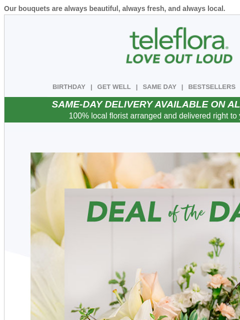 teleflora newsletter: Deal of the Day 🌟 $10 Off Now