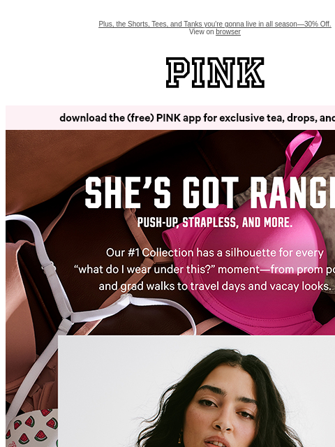 vspink newsletter: Hey, We Solved Your Summer Bra Issue