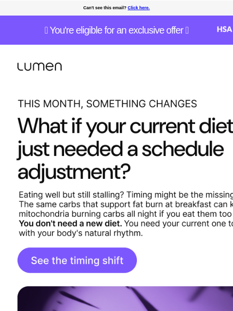 lumen newsletter: Your metabolism has a schedule. Is your eating ali...