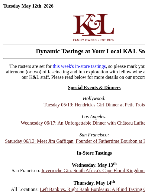 klwines newsletter: Bordeaux Overachievers, Blind Tasting, Unforgettab...