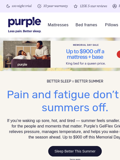 purple newsletter: Don’t let bad sleep steal your summer.