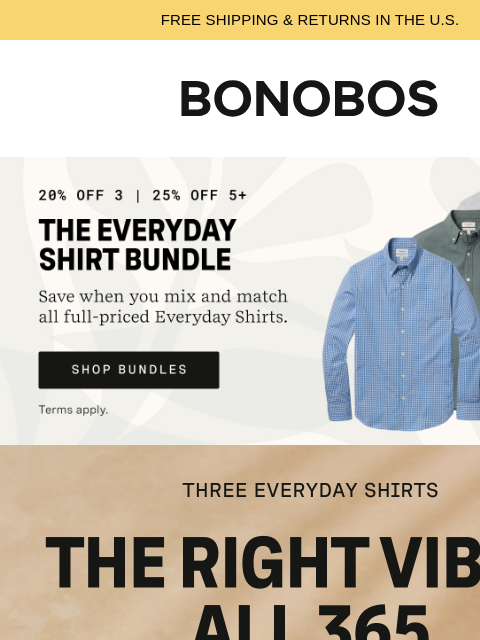 bonobos newsletter: New Everyday Shirts That Make Every Day Easier