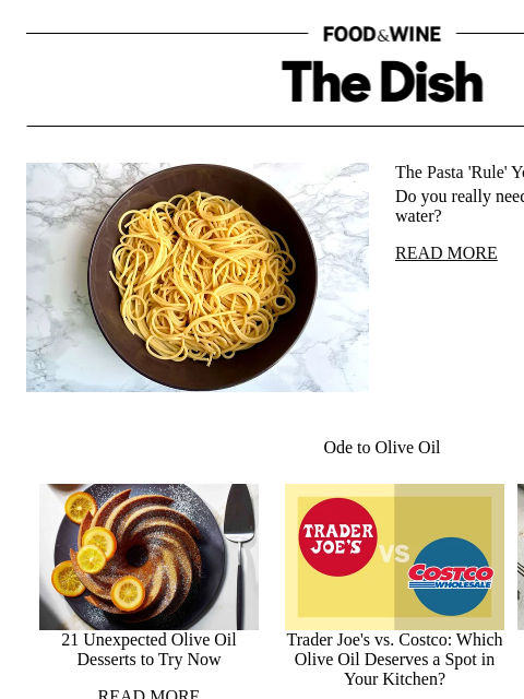foodandwine newsletter: The Pasta 'Rule' You Can Skip