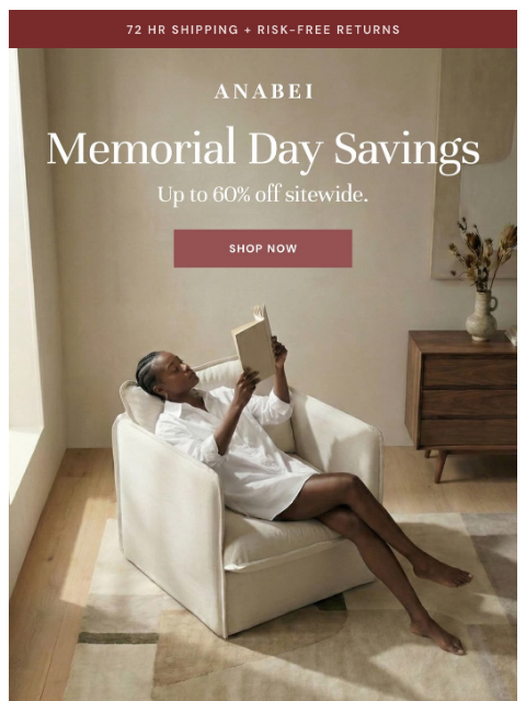 anabei newsletter: IT’S HERE: Memorial Day Sale