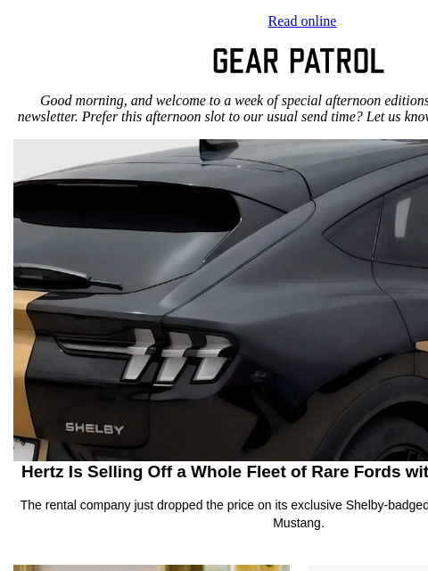 gearpatrol newsletter: Hertz Is Selling a Fleet of Discounted Shelby Ford...