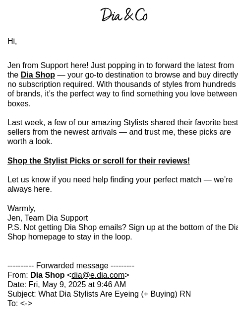 dia newsletter: FWD: What Dia Stylists Are Eyeing (+ Buying) RN