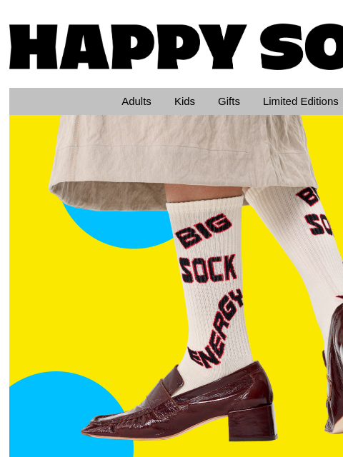 Don't miss the chance to save big; our mid-season sale is ending soon! Happy Socks logo Happy Socks logo Adults Kids Gifts Limited Editions Sale It's now or never We're offering discounts