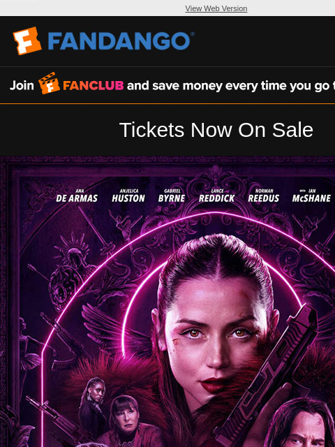 The stage is set. From the World of John Wick: 'Ballerina' is in theaters June 6. Get your tickets now for opening weekend! View Web Version FANCLUB Tickets Now On Sale BALLERINA Get Tickets