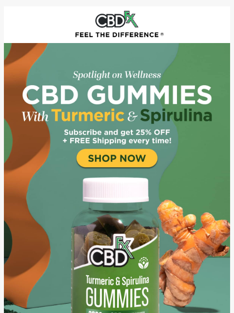 cbdfx newsletter: Dial up your daily health: CBD Gummies with Turmer...