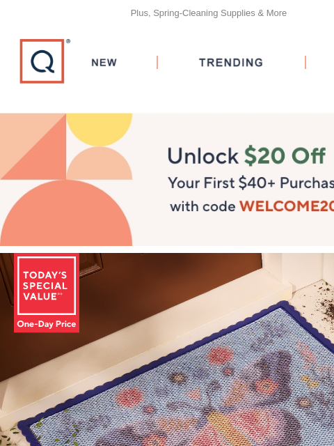 qvcemail newsletter: One-Day Price! Bernini Dirt-Trapping Mat + Get $20...