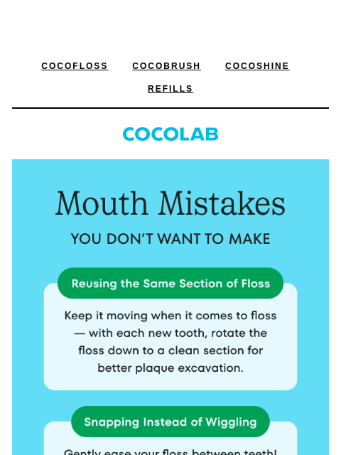 cocolab newsletter: Common oral care mistakes