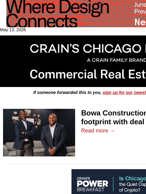 crainalerts newsletter: Chicago contractor expands into Florida