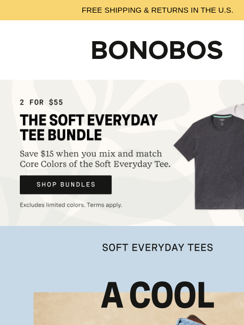bonobos newsletter: Summer Is Tee + Jeans Season